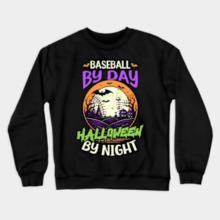 Baseball Halloween Shirt | Baseball Day Halloween Night Crewneck Sweatshirt